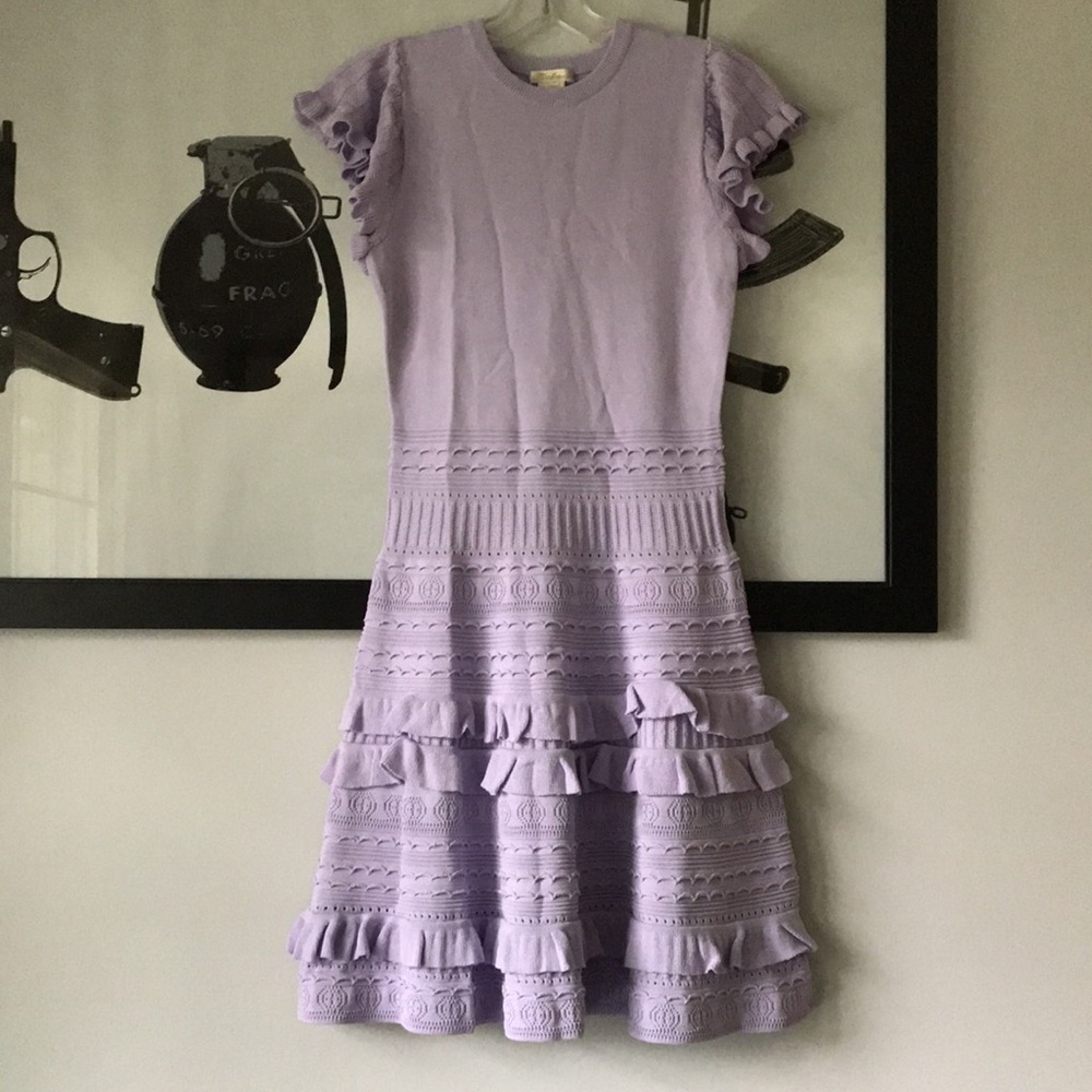 Shoshanna Sofie frill sleeve knit dress XS - Picture 2 of 14